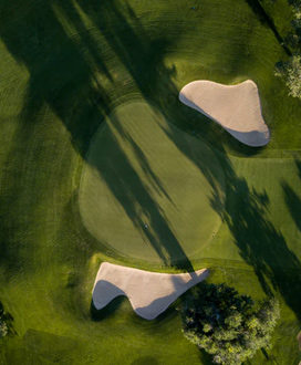 aerial view of golf course